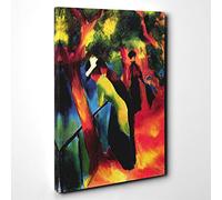 August Macke Sunny Way Canvas Print | Gallery Wrapped 30mm Frame Wall Art | 30x20 inches | Ready to Hang | Modern Picture | Living Room Bedroom Lounge Office