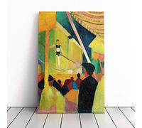 August Macke Tightrope Walker No.2 | Canvas Wall Art Print | Framed & Ready to Hang Picture | Modern Home Decor for Living Room, Bedroom, Kitchen or Office | 30x20 Inches