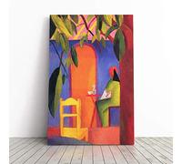 August Macke Turkish Cafe Canvas Print | Gallery Wrapped 30mm Frame Wall Art | 20x14 inches | Ready to Hang | Modern Picture | Living Room Bedroom Lounge Office