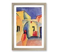 August Macke View into a Lane Framed Print | A2 Oak Framed Wall Art | Ready to Hang | Modern Nature Picture | Living Room Bedroom Lounge Office