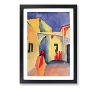 August Macke View into a Lane Framed Print | A2 Oak Framed Wall Art | Ready to Hang | Modern Nature Picture | Living Room Bedroom Lounge Office