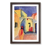 August Macke View into a Lane Framed Print | A2 Walnut Framed Wall Art | Ready to Hang | Modern Nature Picture | Living Room Bedroom Lounge Office