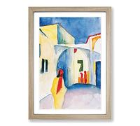 August Macke View into a Lane Vol.2 Framed Print | A2 Oak Framed Wall Art | Ready to Hang | Modern Nature Picture | Living Room Bedroom Lounge Office