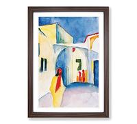 August Macke View into a Lane Vol.2 Framed Print | A2 Walnut Framed Wall Art | Ready to Hang | Modern Nature Picture | Living Room Bedroom Lounge Office