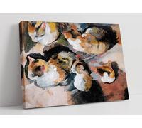 August Macke's Study of a Cat Canvas Wall Art Picture Print - 12 inch wide x 8 inch high (Frame Depth 30mm)