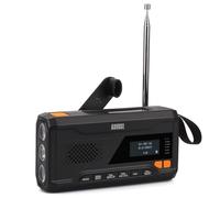 August MB290B Wind Up Solar Radio with DAB+/DAB/FM - 4500mAh Rechargeable Bluetooth 5.0 Speaker, Hand Crank Emergency Radio with USB Power Bank, Torch & SOS Alarm for Survival, Camping, Hiking - Black