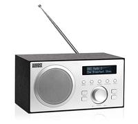 August MB420B DAB/DAB+/FM Radio with Bluetooth, Mains Powered, Dual Alarm | Digital Radio Alarm Clock, RDS, 60 Presets, 5W HiFi Speaker, Sleep Timer, Snooze, USB & AUX In/Out for Kitchen & Home, Black