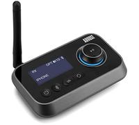 August MR280 3 in 1 Bluetooth Transmitter Receiver for TV/PC/Headset/Stereo HiFi - Low Latency Multipoint Audio Adapter with Bypass, 3.5mm Aux, RCA, Optical Cable, USB-C