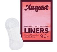 August Organic Panty Liners for Women and Anyone Who Menstruates, Made with Organic Cotton, HSA FSA Eligible 96 Daily Liners, Toxin & Fragrance Free, Hypoallergenic Cotton (6 Boxes of 16)