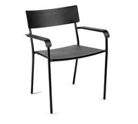 August Outdoor Chair with Armrests Black