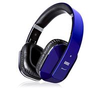 August Over Ear Wireless Bluetooth Headphones with Mic EP650 - aptX LL, NFC, HIFI Stereo Rich Bass Clear Sound, 30 Day Stand By, Comfort Fit - App for Easy EQ Control Blue