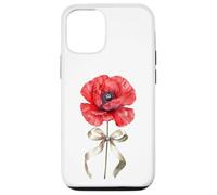 August Poppy Flower Watercolor Botanical Art Case for iPhone 12/12 Pro