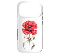 August Poppy Flower Watercolor Botanical Art Case for iPhone 17 Pro