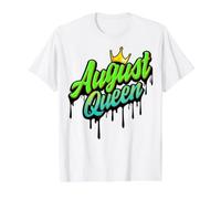 August Queen Leo Virgo Birthday Queens Women Girls Funny Fun Value Graphic T-Shirt, Men, White, L