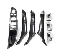 AUGUST SNOW Car Exterior Door Handles for 5 Series F10 F18 Left Drive LHD 7Pcs 2010-2016 Beige Black Carbon Fiber Car Interior Door Handle Plate Decorative Cover(Carbon Fiber Pattern)