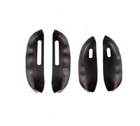 AUGUST SNOW Car Exterior Door Handles for Peugeot 307 2004 2005 2006 2007 2008 2009 2010 2011 2012 2013 Car Door Handle Panel Armrest Leather Cover Trim Accessories(4pcs Black-red line)