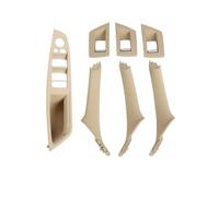 AUGUST SNOW Car Exterior Door Handles LHD RHD 7 PCS Car Interior Door Handle Pull Cover Trim 7PCS 1 Set for 5 Series F10 F18 523 525 528(LHD Beige)