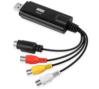 August VGB100 VHS to Digital Converter - USB 2.0 Video Capture Card with RCA & S-Video Input, USB Video Grabber for PC - Convert VHS, VCR, Hi8, Mini DV, Camcorder Tapes to DVD/Windows 11/10/8/7