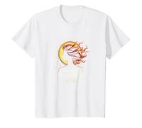 August Woman: Fire and Magic Birthday Gift T-Shirt, Kids, White, 8 Years
