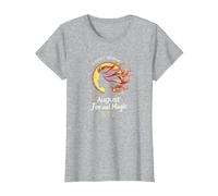 August Woman: Fire and Magic Birthday Gift T-Shirt, Women, Heather Grey, XS