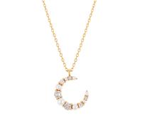 August Woods Gold Crescent Pearl Moon Necklace - 40cm