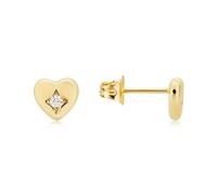 August Woods Gold Crystal Puffed Heart Studs - Gold