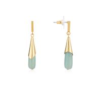 August Woods Gold Light Blue Stone Drop Earrings - Gold