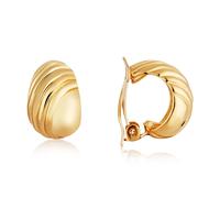 August Woods Gold Vintage Ridge Clip On Earrings - Gold