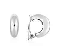 August Woods Silver Chunky Hoop Clip On Earrings - Silver