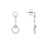 August Woods Silver Circle Crystal Link Drop Earrings - Silver