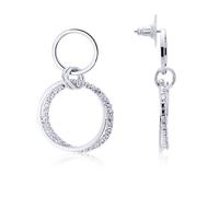 August Woods Silver Crystal Link Circle Earrings - Silver