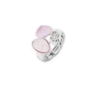 August Woods Silver Misty Rose Crystal Adjustable Ring - Silver