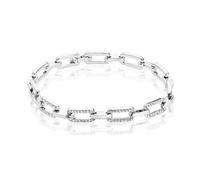 August Woods Silver Rectangle Crystal Link Bracelet - Silver
