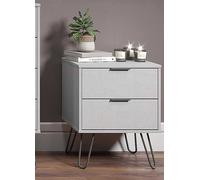 Augusta 2 Drawer Bedside Cabinet Grey