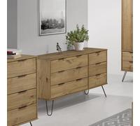 Augusta 3+3 Drawer Wide Chest Grey - H73.6cm x W119.3cm x D39.5cm Core Products Light Brown One Size