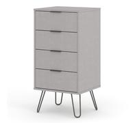 Core Products August 4 Drawer Narrow Chest Of Drawers Grey, Grey
