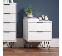 Augusta White 2 Drawer Bedside Cabinet - White