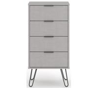 Augusta Chest - 4 Drawer Narrow - Grey - Hairpin Legs