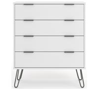 Augusta Chest - 4 Drawer - White - Hairpin Legs