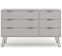 Augusta Chest - 6 Drawer Wide - Grey - Hairpin Legs