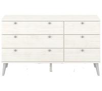 Core Products Augusta Curve 3 Plus 3 Drawer Wide Chest of Drawers - White - Wilko