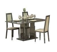 Augusta Dining Set - 6-8 Seater - 160cm-200cm - Extending - with 4 Wooden Chairs - Grey Oak Effect