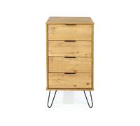 Core Augusta Antique Waxed Pine 4 Drawer Narrow
