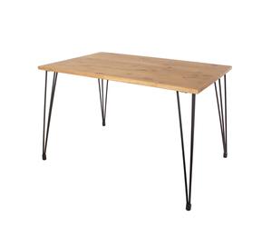 Augusta Industrial Rectangular Dining Table With Black Metal Legs - Two Sizes