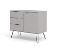 Augusta Industrial Sideboard 1 Door 3 Drawers, Melamine Finish - Metal Feet