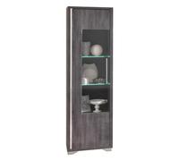 Augusta Italian Grey Oak Effect 1 Door Display Cabinet LHF