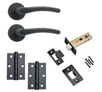 Augusta Lever On Rose Door Handle Pack - Handle/hinges/latch - Matte Black - Designer Levers