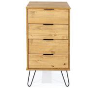 Augusta Narrow Chest - 4 Drawer - Pine - Hairpin Legs