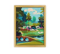 Augusta National Golf Course CS1221 Counted Cross Stitch KIT#2. Threads, Needles, Fabric and 4 Printed Color Schemes Inside. Embroidery Pattern Kit