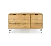 Core Augusta Antique Waxed Pine 3+3 Wide Chest of Drawers